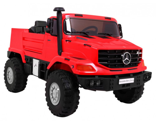 Дитяча акумуляторна машина Mercedes-Benz Zetros Red + 2-місний + Багажне відділення + Пульт