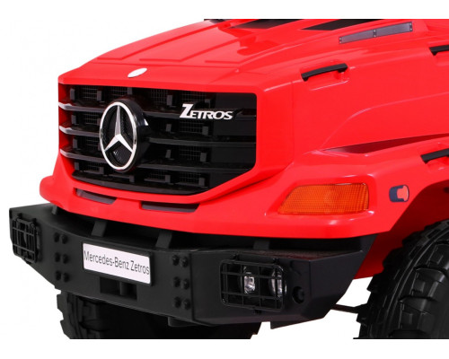 Дитяча акумуляторна машина Mercedes-Benz Zetros Red + 2-місний + Багажне відділення + Пульт