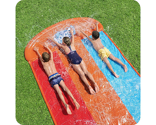 Водна гірка Bestway 52479 3-місна 488 см - різнокольорова