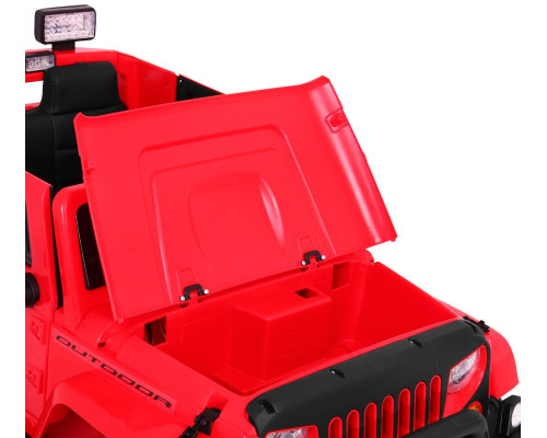 Дитяча акумуляторна машина Mighty Jeep Red + 2 місця + привід 4х4 + 2 багажника