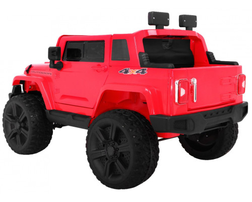 Дитяча акумуляторна машина Mighty Jeep Red + 2 місця + привід 4х4 + 2 багажника