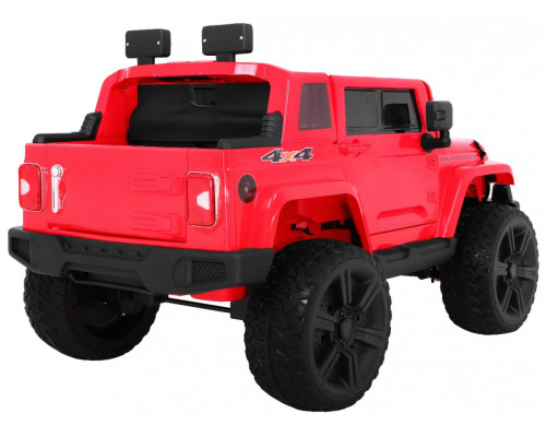 Дитяча акумуляторна машина Mighty Jeep Red + 2 місця + привід 4х4 + 2 багажника