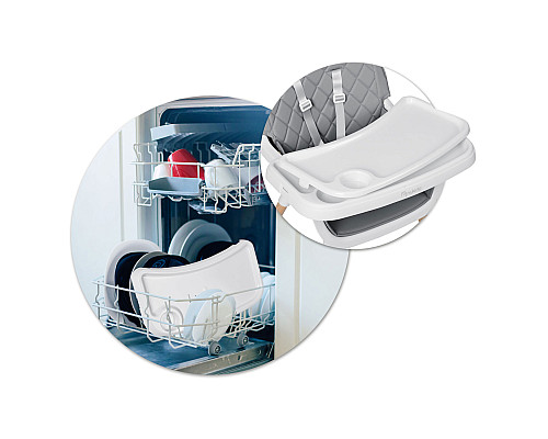 Стільчик для годування Nukido Lilo 63 х 64 х 93 см - сіро-білий