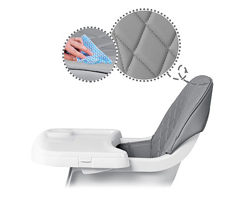 Стільчик для годування Nukido Lilo 63 х 64 х 93 см - сіро-білий