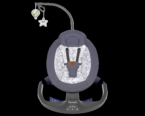 Крісло-гойдалка Lionelo RALF GREY WHITE 70 х 65 х 82 см - біло-сіра