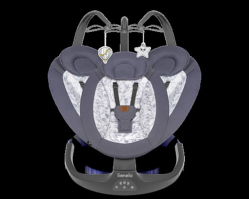 Крісло-гойдалка Lionelo RALF GREY WHITE 70 х 65 х 82 см - біло-сіра