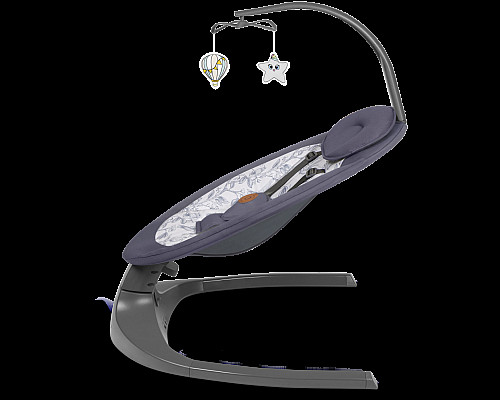 Крісло-гойдалка Lionelo RALF GREY WHITE 70 х 65 х 82 см - біло-сіра