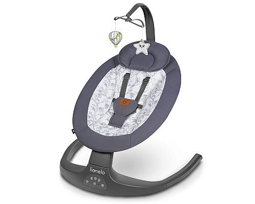 Крісло-гойдалка Lionelo RALF GREY WHITE 70 х 65 х 82 см - біло-сіра