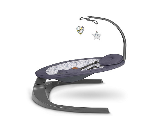 Крісло-гойдалка Lionelo RALF GREY WHITE 70 х 65 х 82 см - біло-сіра