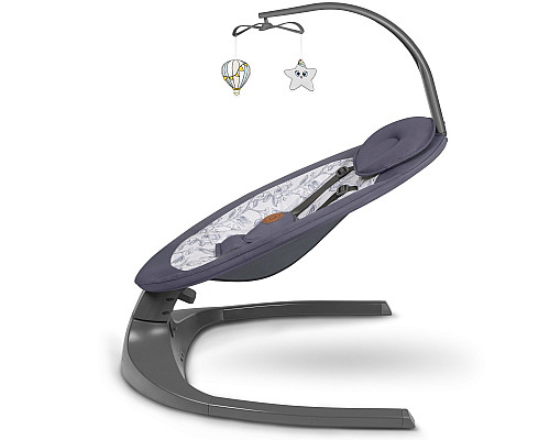 Крісло-гойдалка Lionelo RALF GREY WHITE 70 х 65 х 82 см - біло-сіра