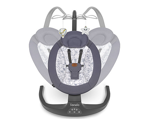 Крісло-гойдалка Lionelo RALF GREY WHITE 70 х 65 х 82 см - біло-сіра