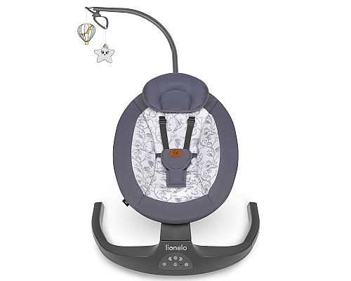 Крісло-гойдалка Lionelo RALF GREY WHITE 70 х 65 х 82 см - біло-сіра