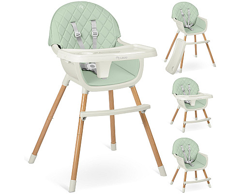 Стільчик для годування Nukido Lilo 63 х 64 х 93 см - м'ятно-білий