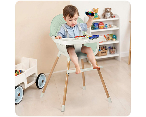 Стільчик для годування Nukido Lilo 63 х 64 х 93 см - м'ятно-білий