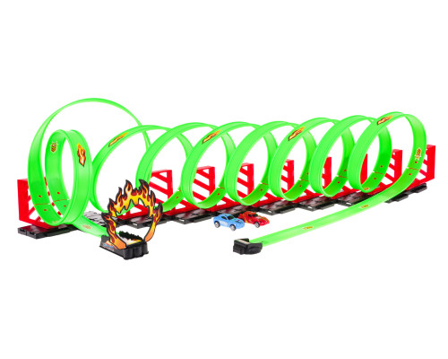 Дитяча екстремальна гоночна траса 3+ петлі 360 градусів + 2 ралійні машини + Конструктори 36 шт.