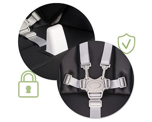 Стільчик для годування зі столиком Nukido Belo 75 х 56 х 76 см - чорно-білий