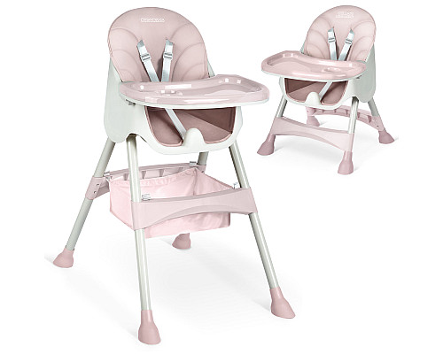 Стільчик для годування зі столиком Ricokids Milo 79 х 62 х 94 см - рожево-білий