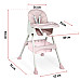 Стільчик для годування зі столиком Ricokids Milo 79 х 62 х 94 см - рожево-білий