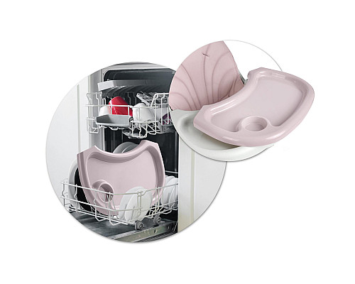 Стільчик для годування зі столиком Ricokids Milo 79 х 62 х 94 см - рожево-білий