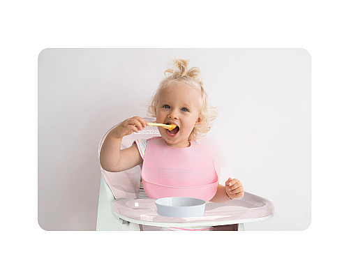 Стільчик для годування зі столиком Ricokids Milo 79 х 62 х 94 см - рожево-білий