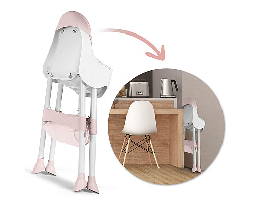 Стільчик для годування зі столиком Ricokids Milo 79 х 62 х 94 см - рожево-білий