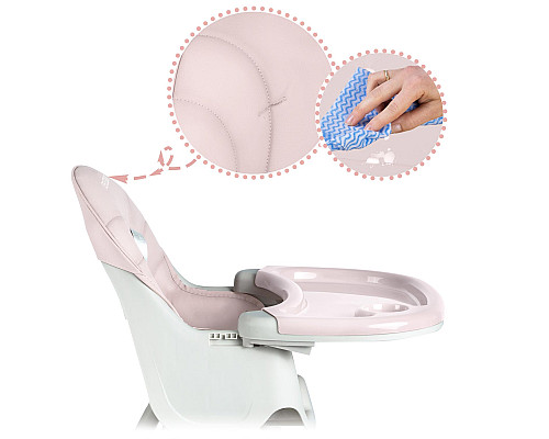 Стільчик для годування зі столиком Ricokids Milo 79 х 62 х 94 см - рожево-білий