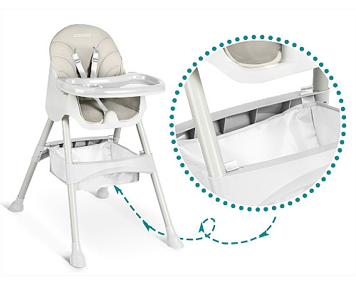 Стільчик для годування зі столиком Ricokids Milo 79 х 62 х 94 см - бежево-білий