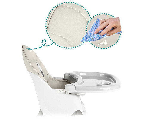 Стільчик для годування зі столиком Ricokids Milo 79 х 62 х 94 см - бежево-білий