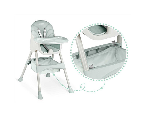 Стільчик для годування зі столиком Ricokids Milo 79 х 62 х 94 см - зелено-білий
