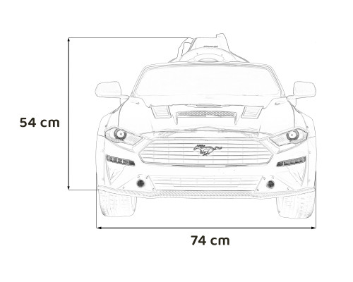 Дитячий автомобіль Ford Mustang GT на акумуляторі Білий + Регулювання сидіння + Аудіо LED + EVA + Безкоштовний старт