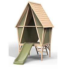 Ігровий будиночок з гіркою EXIT Yuki 300, бежево-зелений