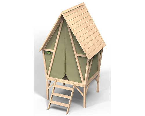 Ігровий будиночок з гіркою EXIT Yuki 300, бежево-зелений