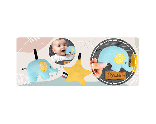 Крісло-гойдалка для немовлят Nukido з іграшками, 72 х 45,5 х 41-62 см - сіра