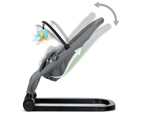 Крісло-гойдалка для немовлят Nukido з іграшками, 72 х 45,5 х 41-62 см - сіра