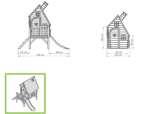 Дерев’яний ігровий будиночок EXIT Fantasia 300, зелений