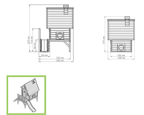 Дерев’яний ігровий будиночок EXIT Fantasia 300, зелений