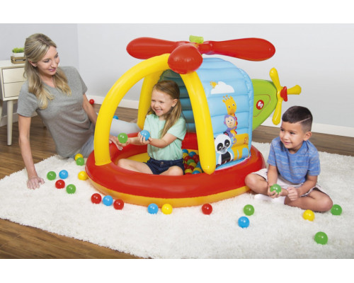 Дитячий надувний манеж Fisher-Price BESTWAY Гелікоптер 155х102х91см + м'ячі