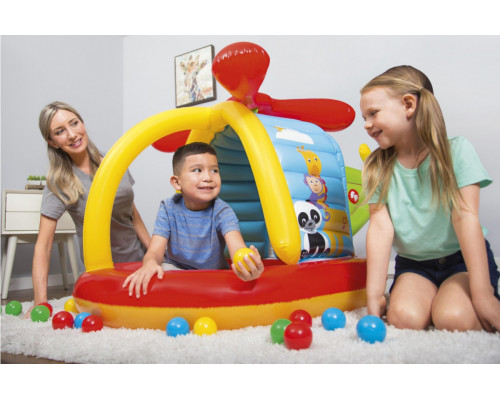 Дитячий надувний манеж Fisher-Price BESTWAY Гелікоптер 155х102х91см + м'ячі