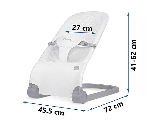 Крісло-гойдалка для немовлят Nukido з іграшками, 72 х 45,5 х 41-62 см - світло-сіра