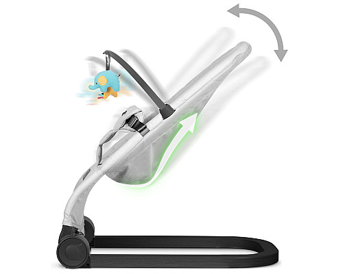 Крісло-гойдалка для немовлят Nukido з іграшками, 72 х 45,5 х 41-62 см - світло-сіра