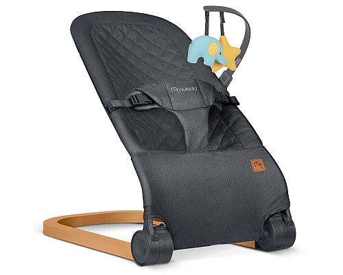 Крісло-гойдалка для немовлят Nukido, 72 х 45,5 х 41-62 см - темно-сіра