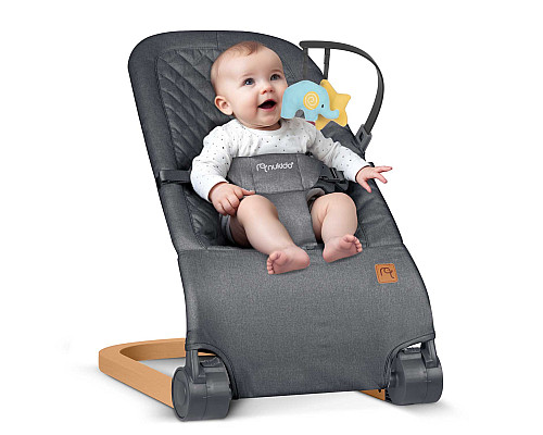 Крісло-гойдалка для немовлят Nukido, 72 х 45,5 х 41-62 см - темно-сіра