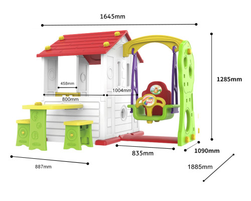 Садовий будиночок 3в1 для дітей Червоний дах