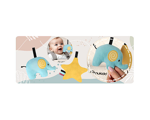 Крісло-гойдалка для немовлят Nukido 2в1 з іграшками, 74 х 40,5 х 47 см - сіра