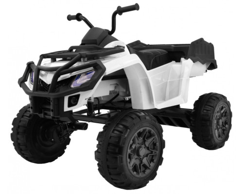 Дитячий квадроцикл Quad XL на акумуляторі Білий + привід 4x4 + Багажник + Free Start + EVA + Audio LED