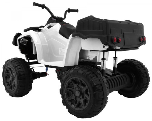 Дитячий квадроцикл Quad XL на акумуляторі Білий + привід 4x4 + Багажник + Free Start + EVA + Audio LED