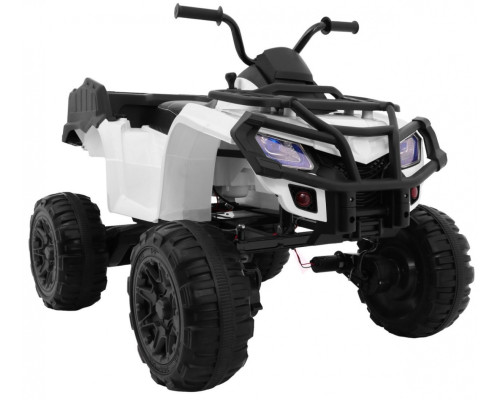 Дитячий квадроцикл Quad XL на акумуляторі Білий + привід 4x4 + Багажник + Free Start + EVA + Audio LED