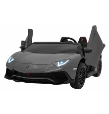 Lamborghini Aventador SV на акумуляторі для 2 дітей Сірий + Безщітковий мотор + Надувні колеса + Audio LED