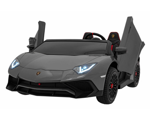 Lamborghini Aventador SV на акумуляторі для 2 дітей Сірий + Безщітковий мотор + Надувні колеса + Audio LED