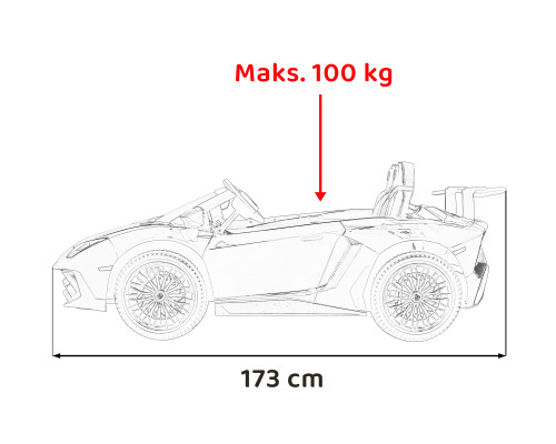 Lamborghini Aventador SV на акумуляторі для 2 дітей Сірий + Безщітковий мотор + Надувні колеса + Audio LED